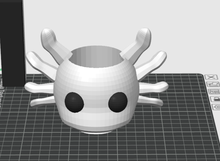 Minimalist Axolotl Head Planter - 3D Print Ready