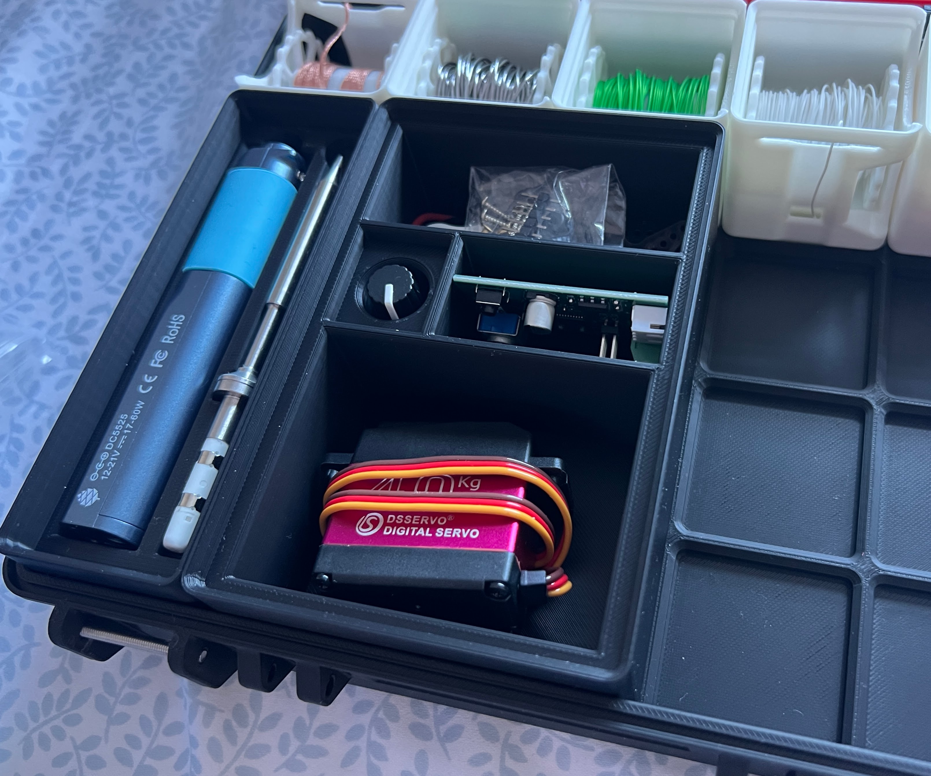 Servo supplies bin