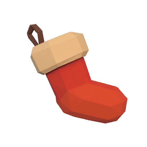 Low Poly Christmas Stocking 3D Model — miniatura 2