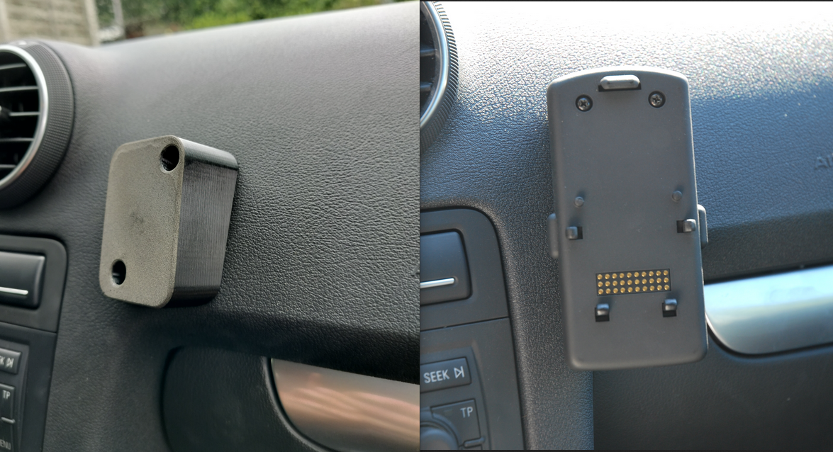 Replacement phone mounting bracket for original Audi a3 8p mount