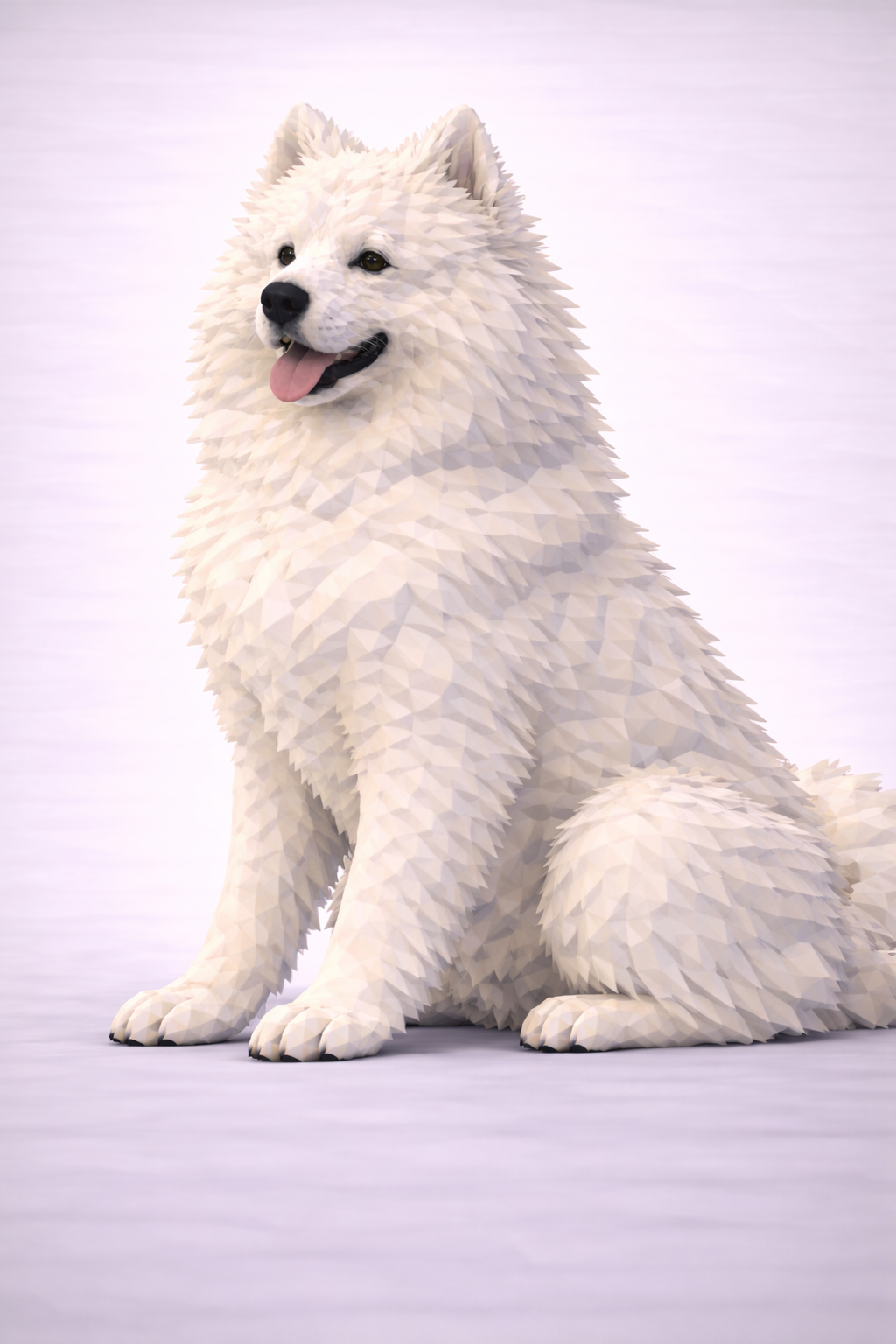 Samoyed dog Low Poly