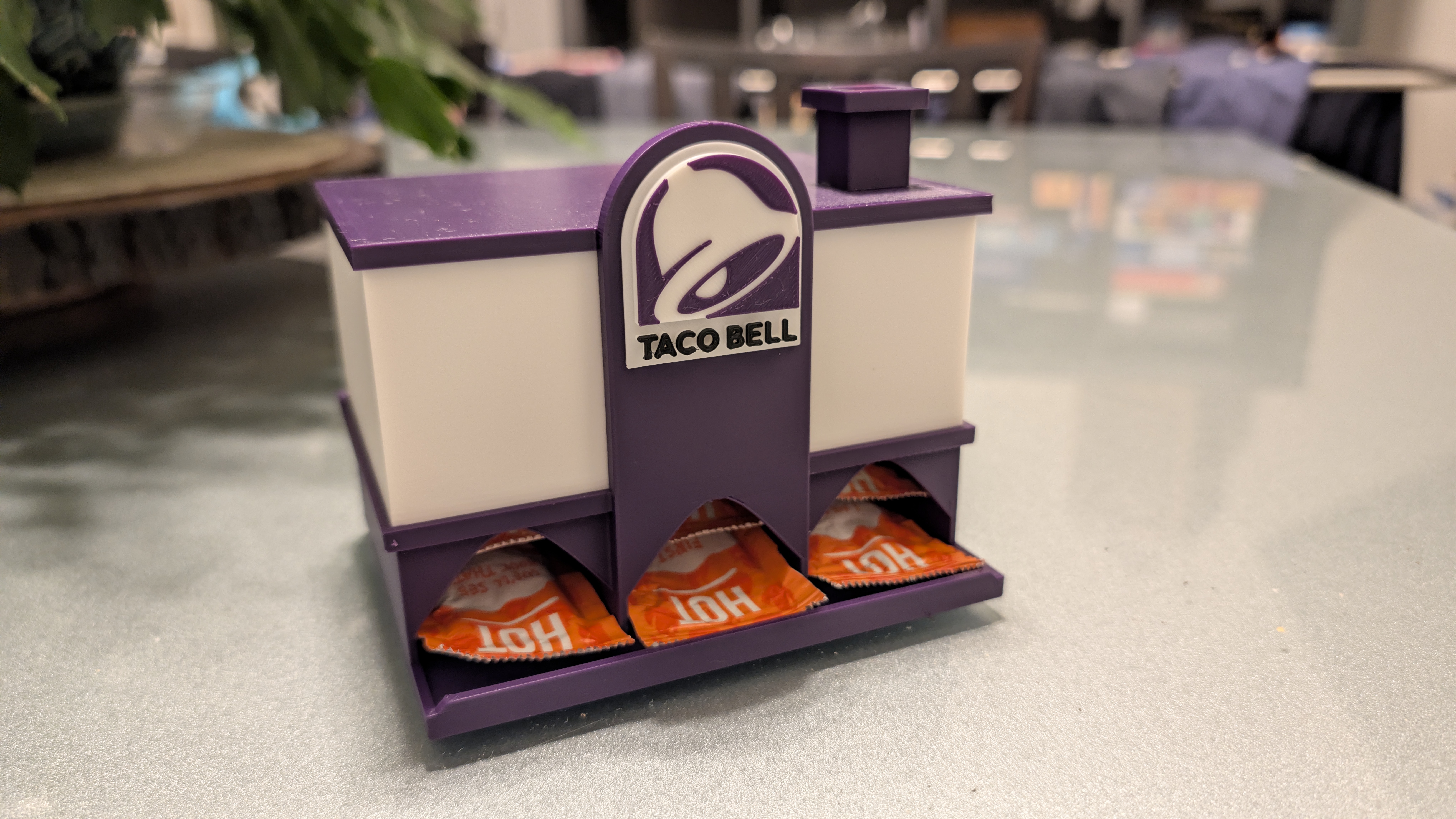 Taco Bell sauce holder/dispenser