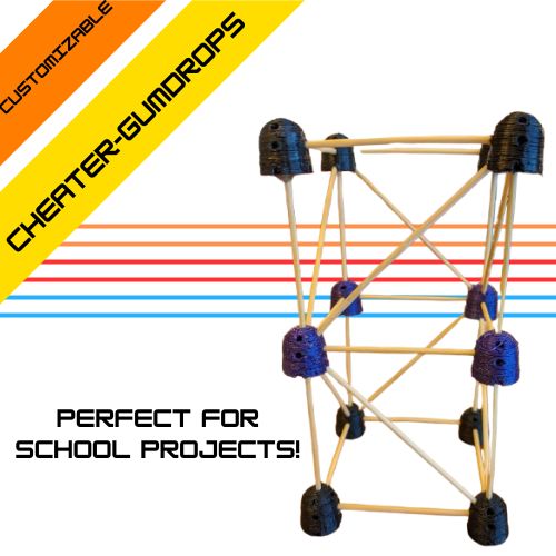 Cheater Gum Drop! Toothpick frame corner connector for structural school projects