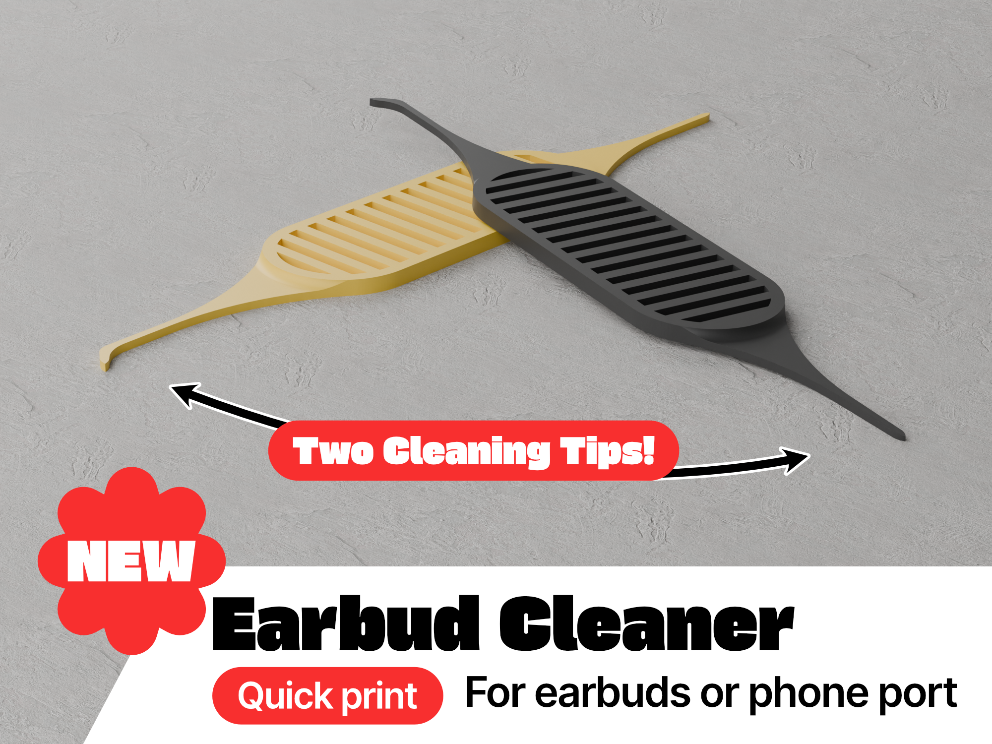Earbuds / Phone Port Cleaner With Grip