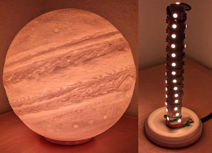 LED-Strip base for Solar System Lithophane Planet Lamp Collection WLED