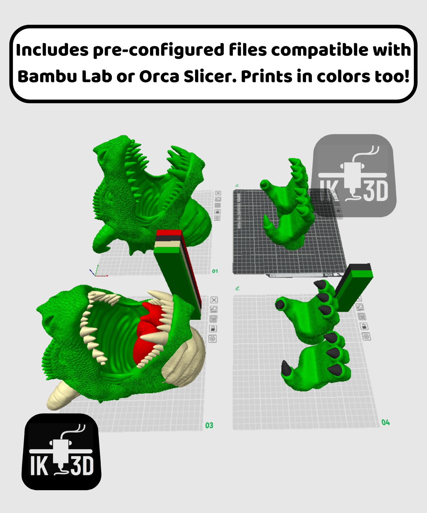 Dragon Head Wall Mounted Holder for Controllers and Headsets / Easy Print — miniatura 8