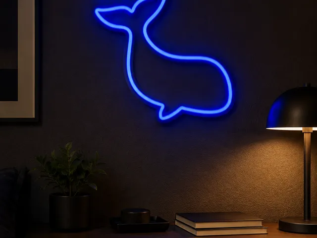 Whale Neon Sign 3D STL | Ocean LED Wall Art