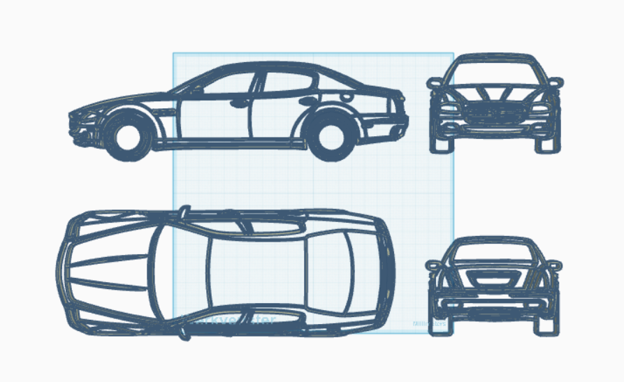4 Maserati silhouettes