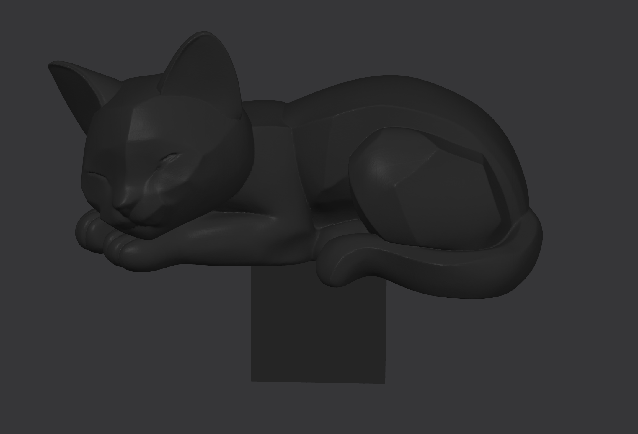 Low Poly Sleeping Cat with Clip
