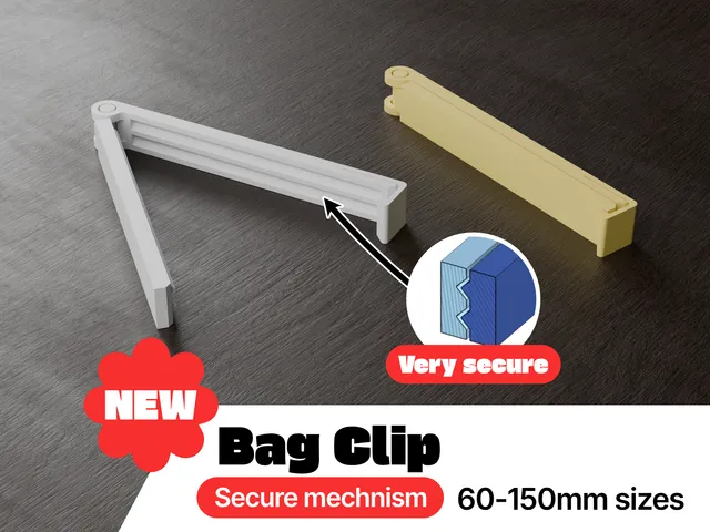 Secure Bag Clip Print In Place / 60-180mm Sizes