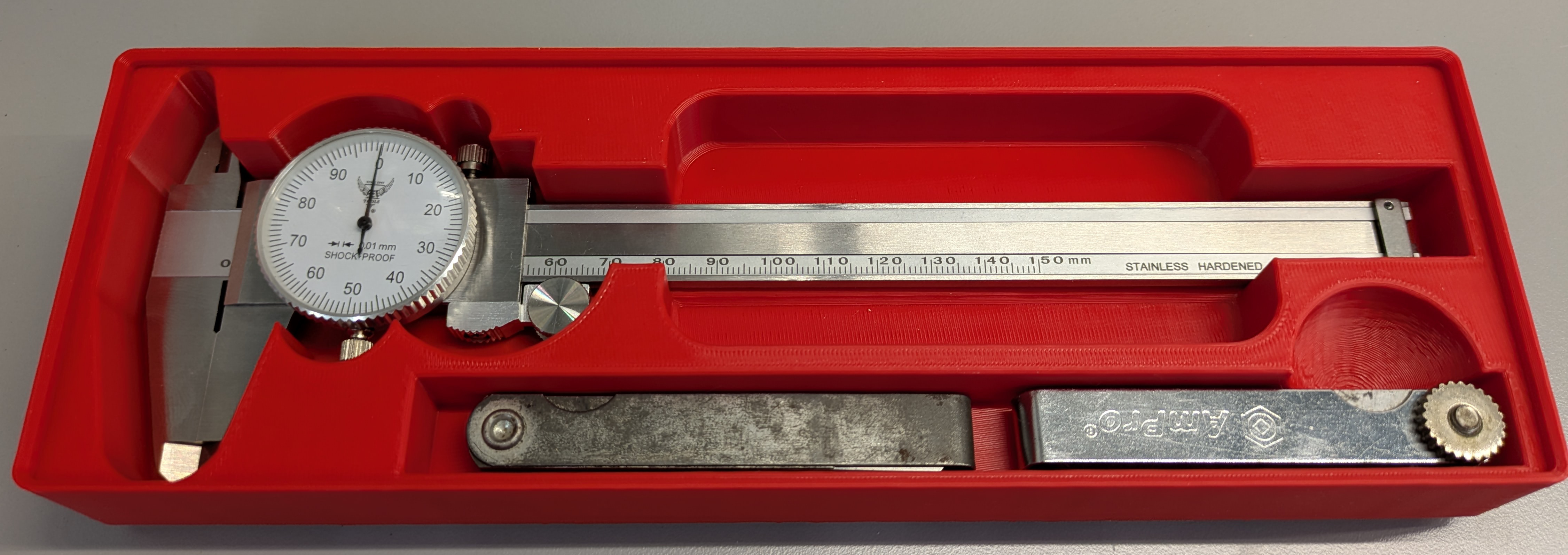 Dial caliper Gridfinity tray