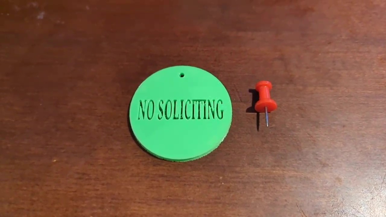 No Soliciting Sign/Plate (3D x Trey)