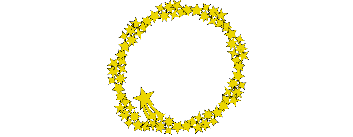 corona navideña de estrellas