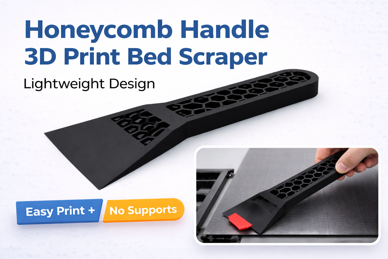 Hexagon Bed Scraper for 3D Printer Build Plates