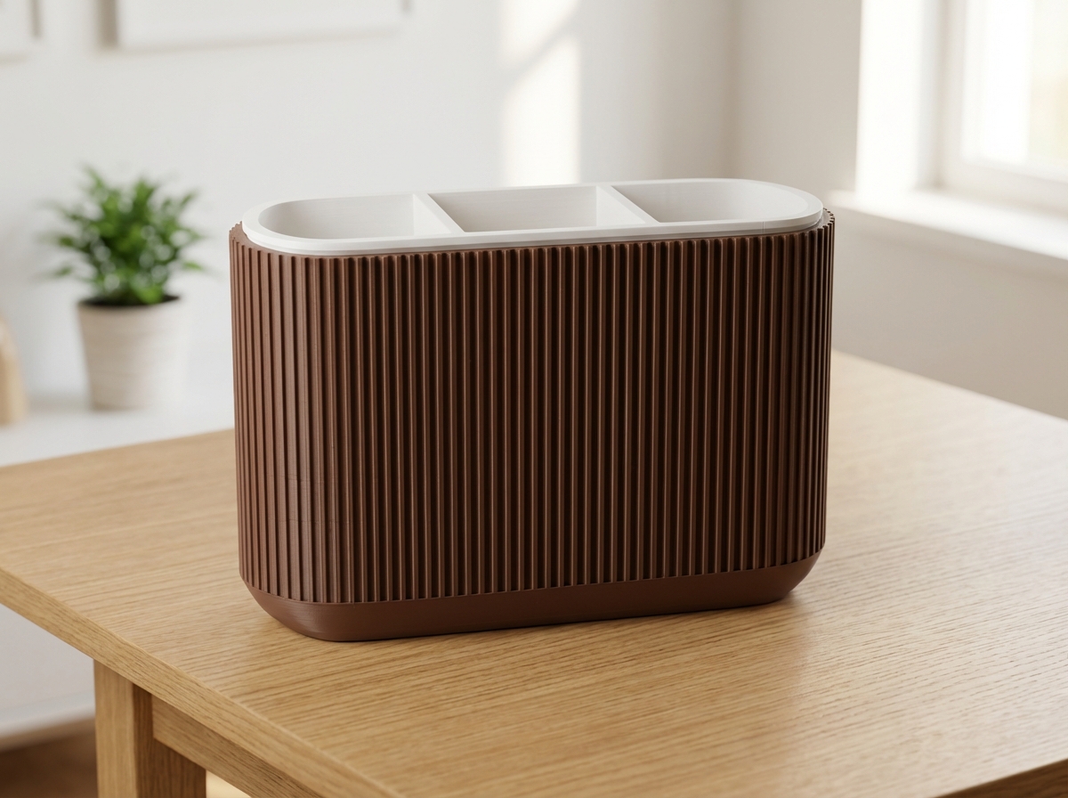 Ribbed Cutlery Organizer Caddy