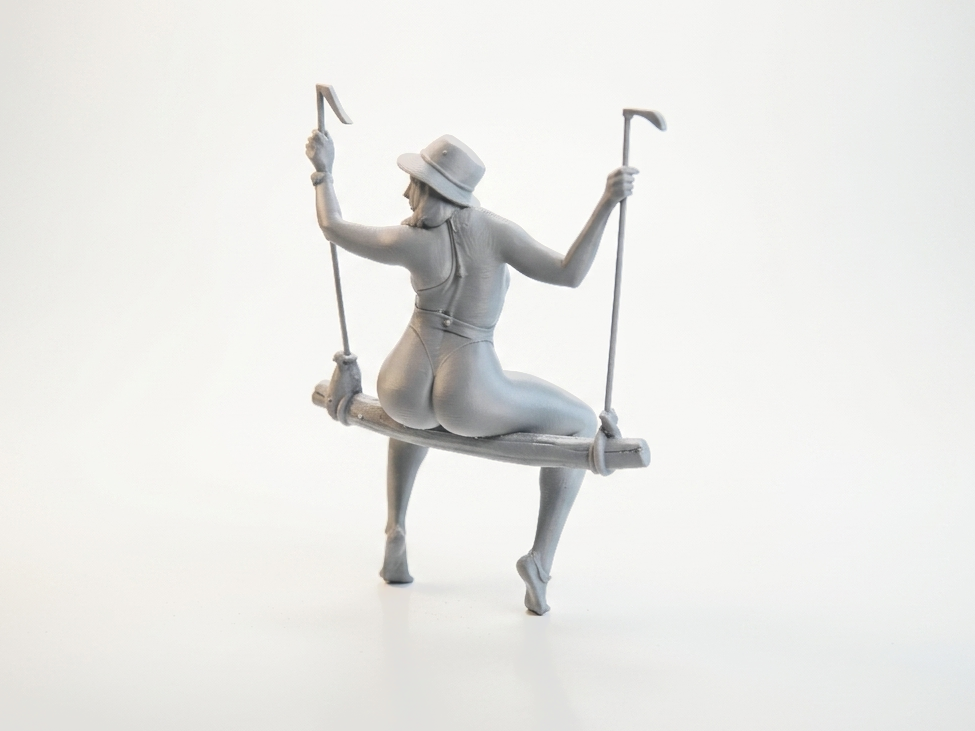 Lady On A Swing Figurine Female Figure 3D Printable