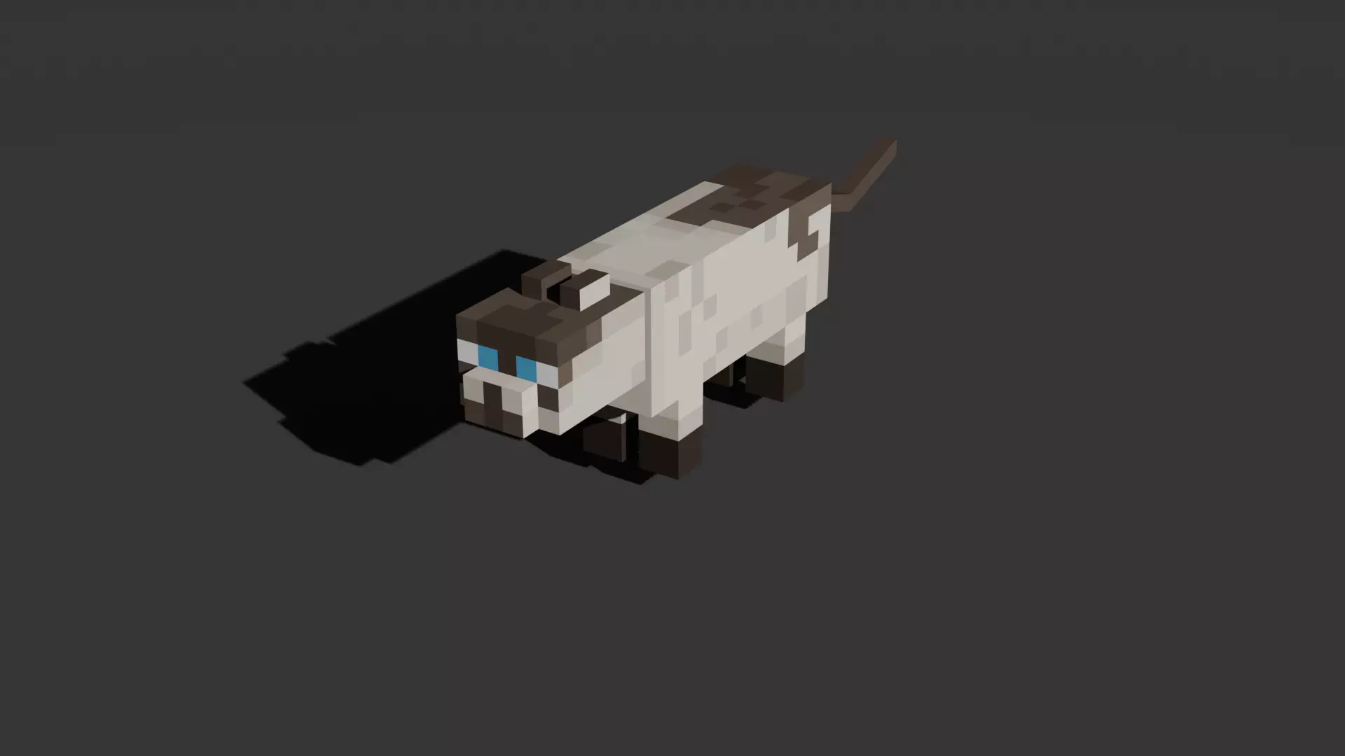 Minecraft Siamese Cat 3D Model - Voxel Pixel Art STL OBJ GLB