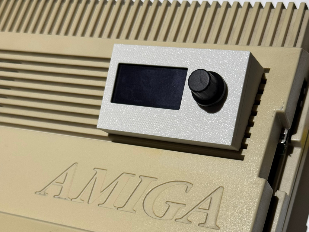 Commodore Amiga 500 External 1.54" OLED & Rotary Encoder Housing for Gotek