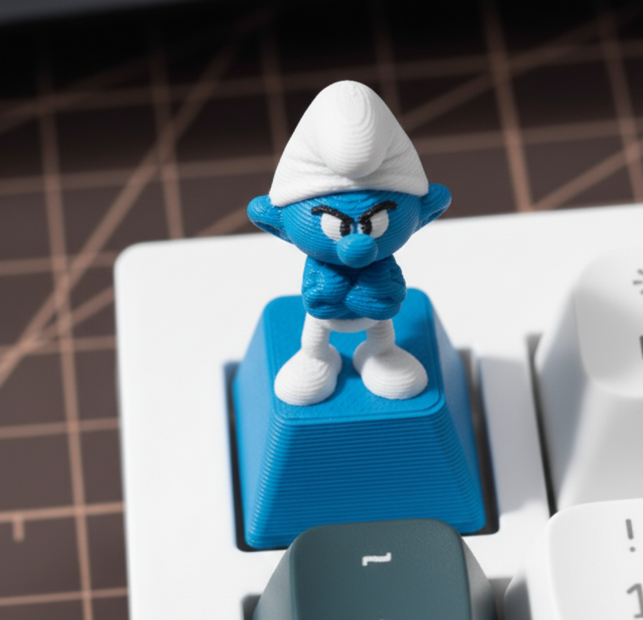 Grouchy Smurf Keycap – The Smurfs