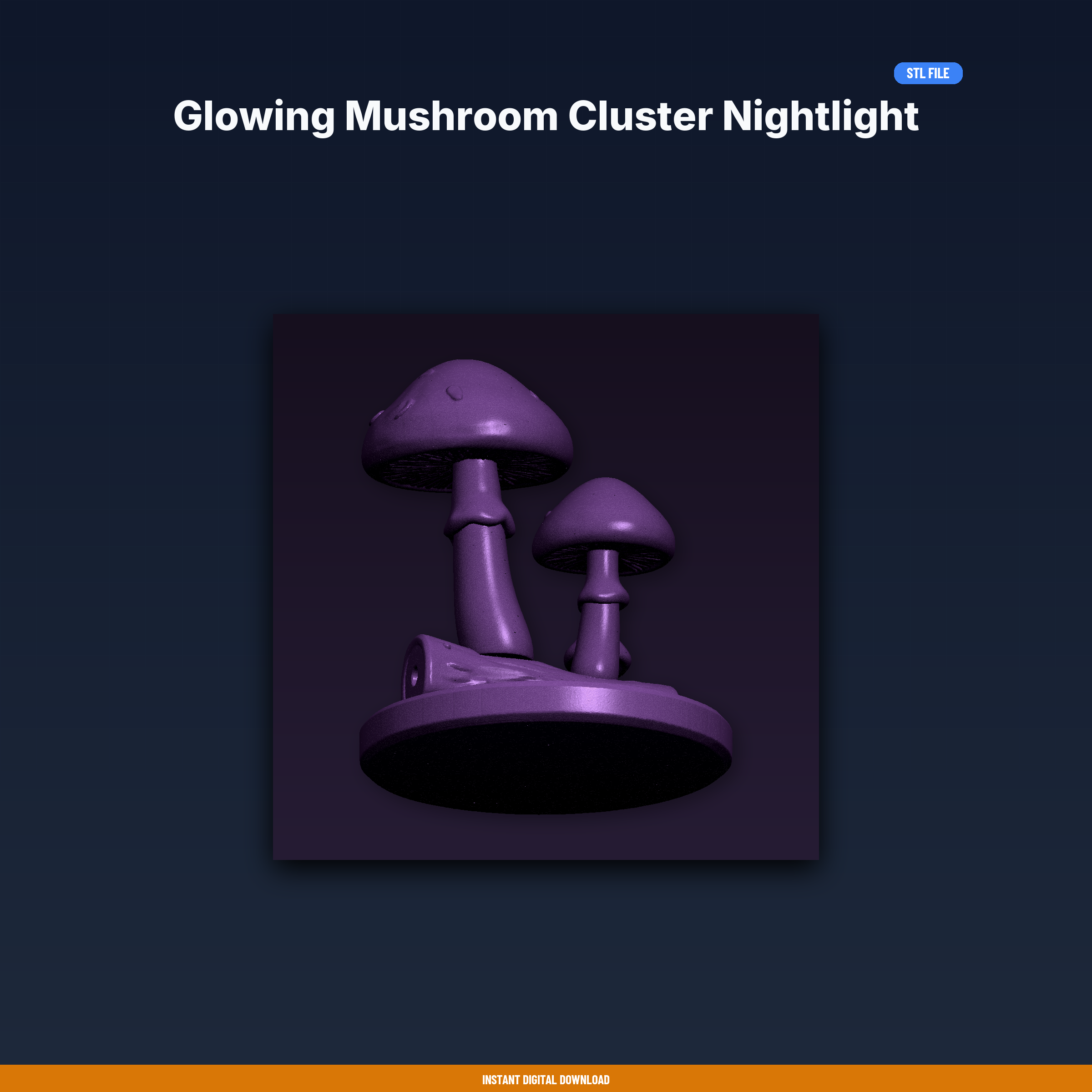 Glowing Mushroom Cluster Nightlight - 3D Printable STL File