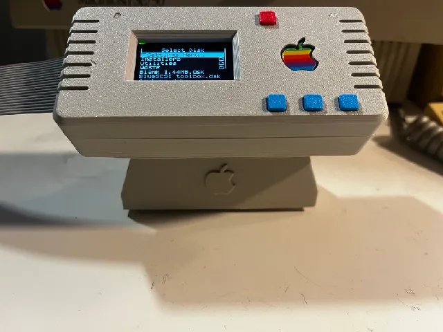 Apple ][ + Floppy Emu with Apple Badge Cutout