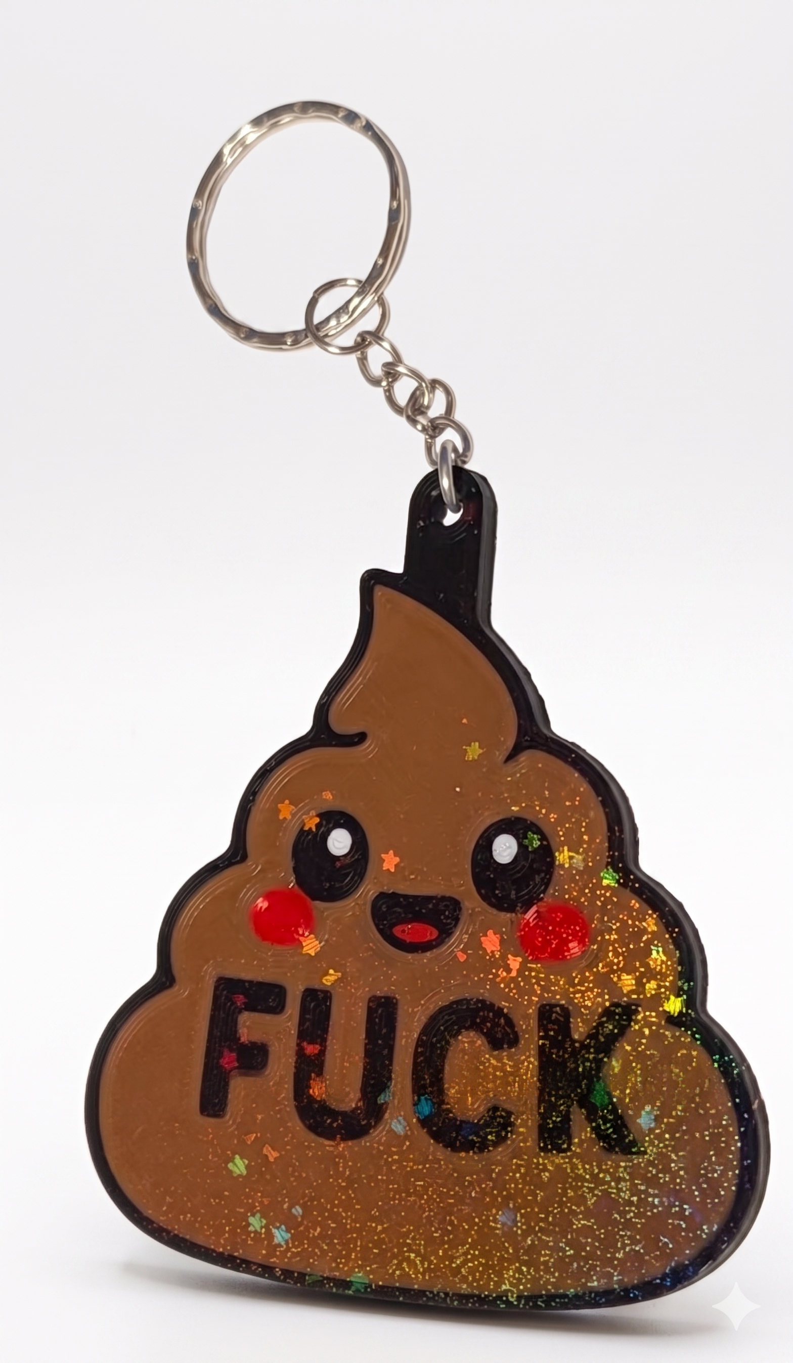 3D Printed Kawaii Poop "F*ck" Novelty Keychain | Humorous Gag Gift — miniatura 8