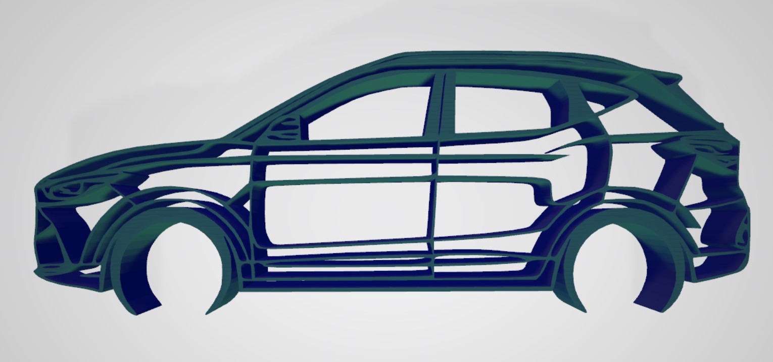 Car silhouette - MG ZS Hybrid+ 2025 wall art