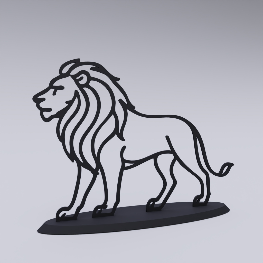 Lion Silhouette – Free 3D Printable STL for Personal Use