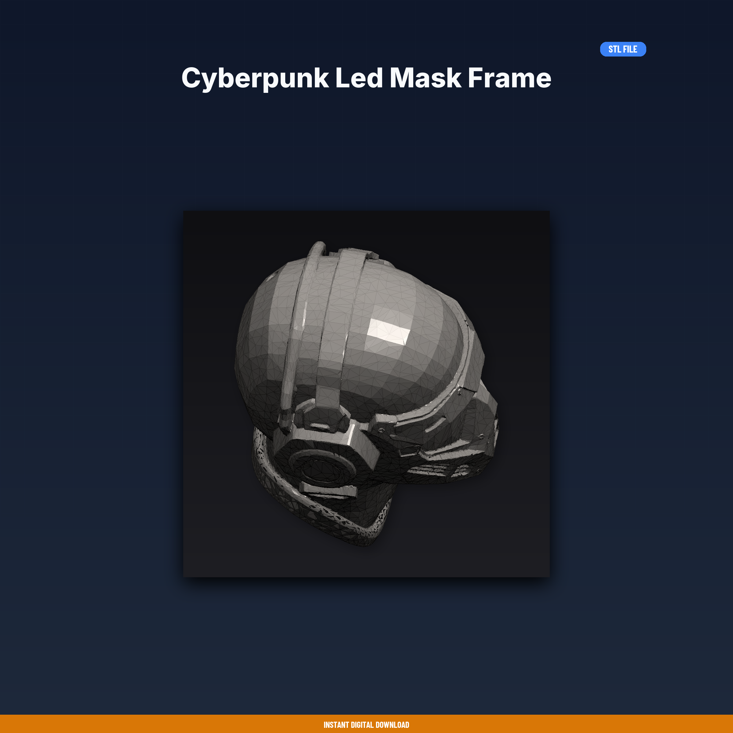 Cyberpunk Led Mask Frame - 3D Printable STL File