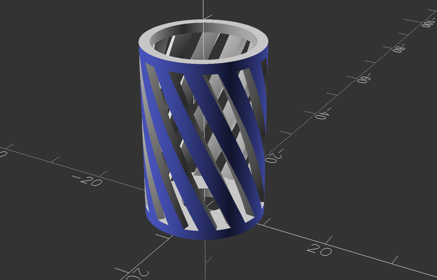 Parametric helical cutout holders