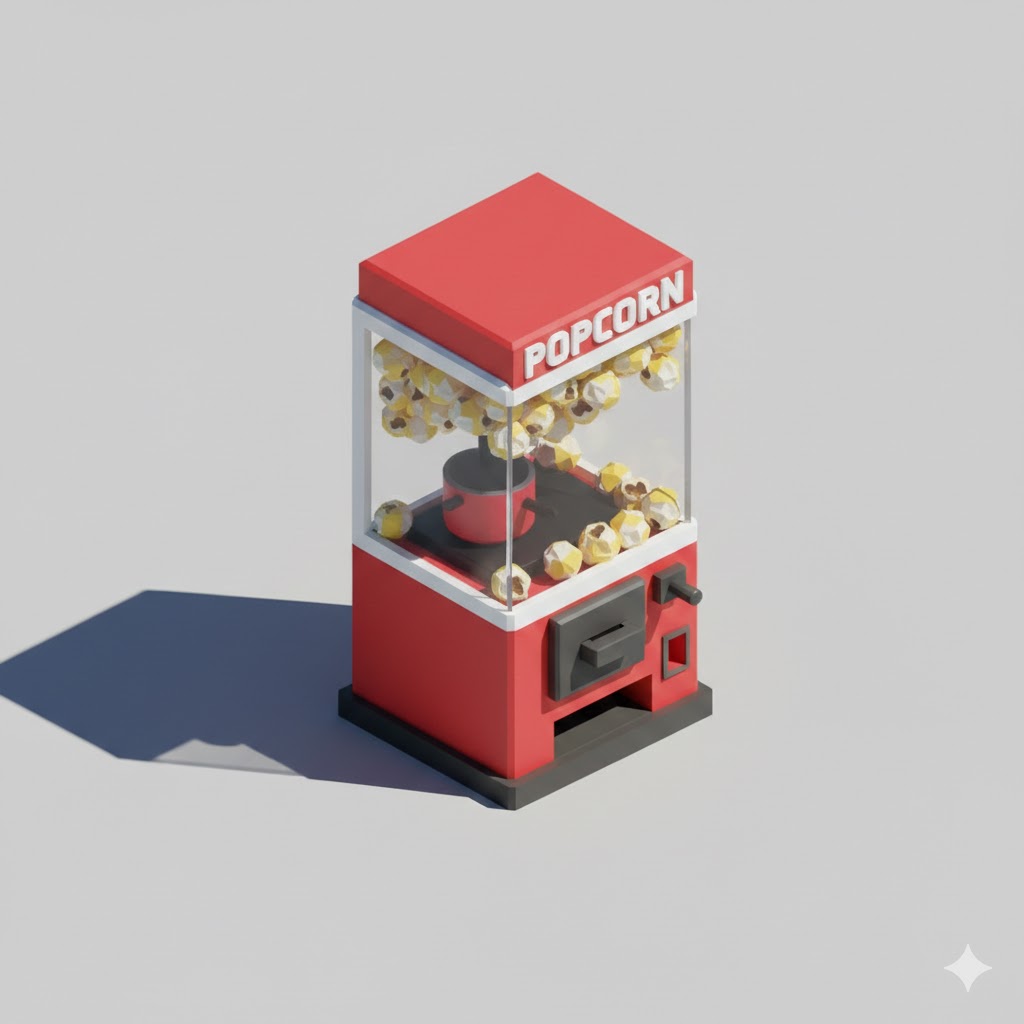Low Poly Popcorn Machine