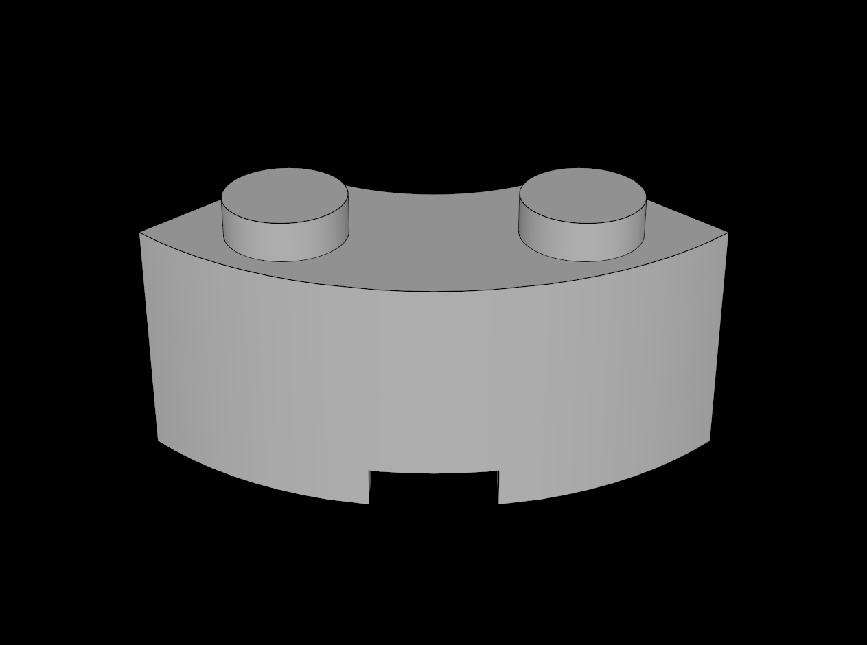 Lego Compatible (85080.dat) Brick  2 x  2 Corner Round w Stud Notch and Reinforced Underside
