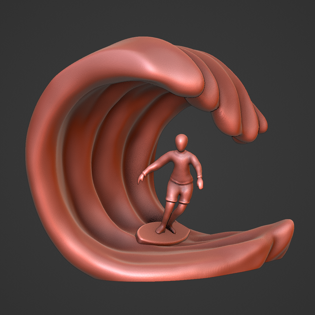 Miniatura 2 do modelo 3D Surfer on the Wave