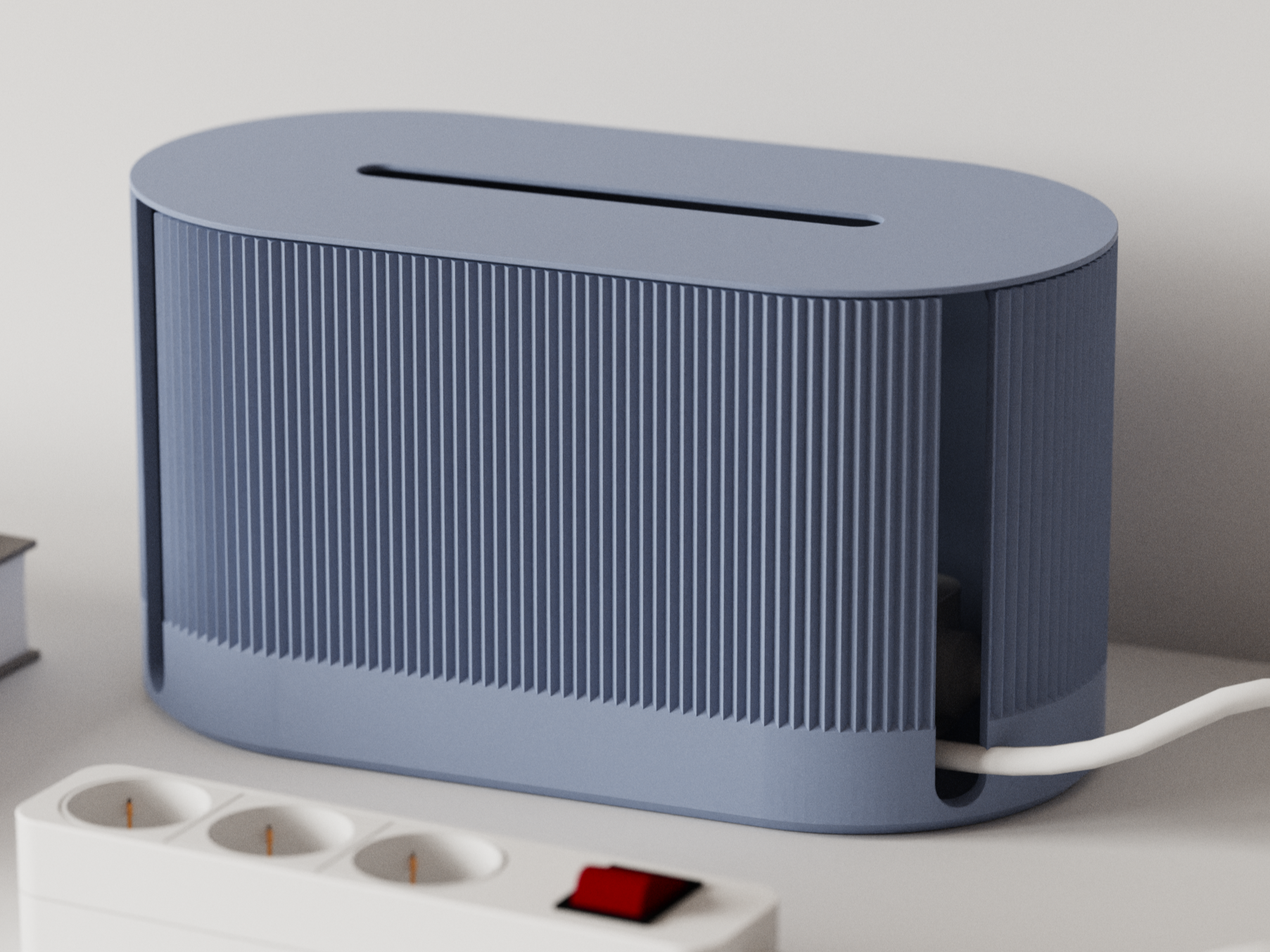 Cable Management Box - Line pattern - Mid century