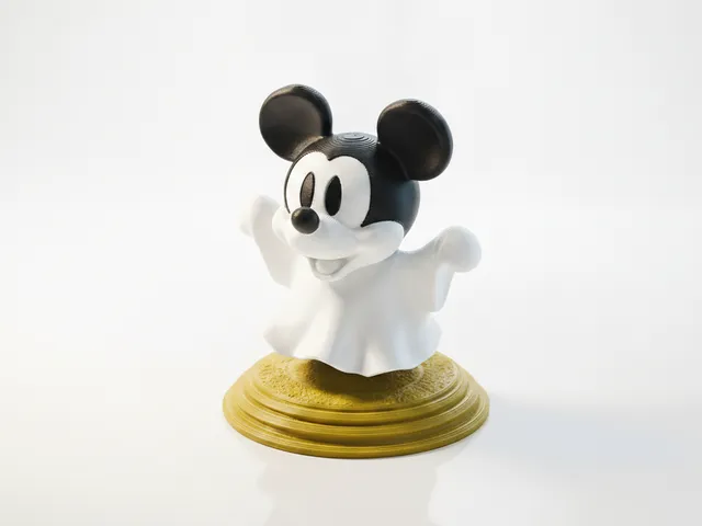 Mickey Mouse Ghost Figurine Cartoon 3D Printable