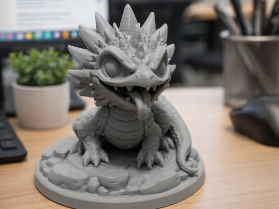 Cute Spiky Baby Dragon – Fantasy Miniature 3DPrint