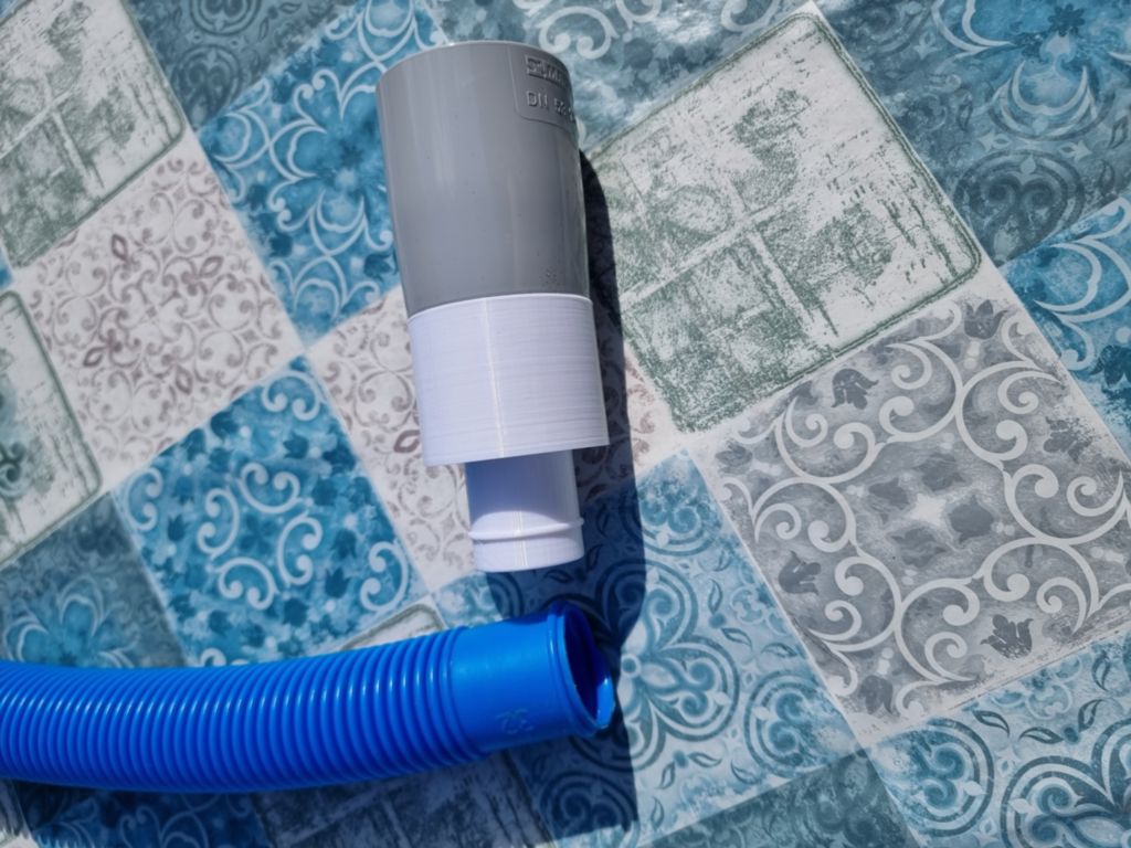Marley Fallrohr Adapter auf 32mm Poolschlauch