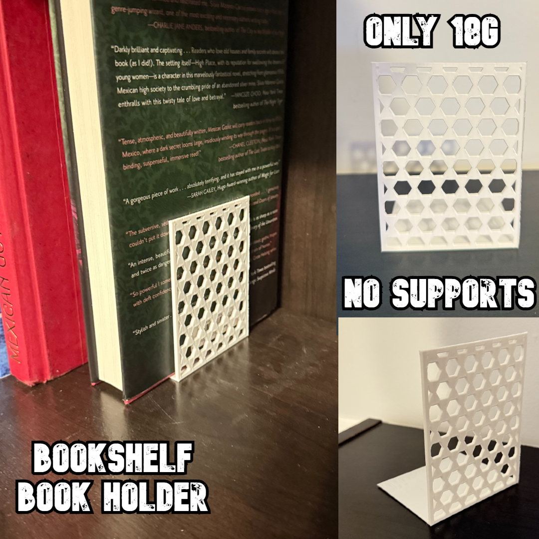 Hexagon Bookshelf Book Holder (No Supports)