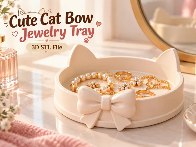 Cute Cat Bow Jewelry Tray