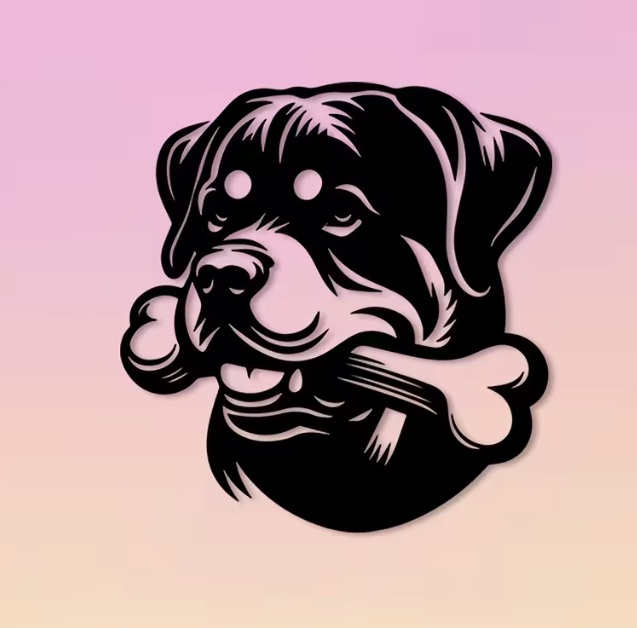 Rottweiler & Bone Wall Art