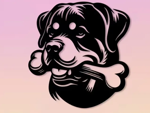 Rottweiler & Bone Wall Art