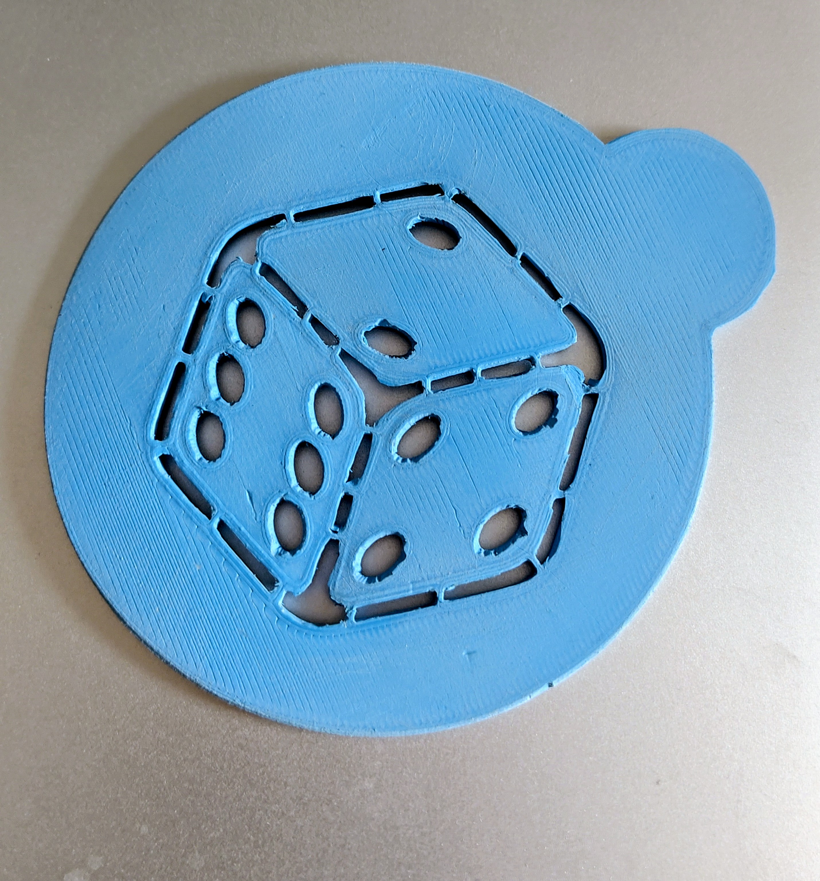 cocoa stencil for cappuccino - dice design