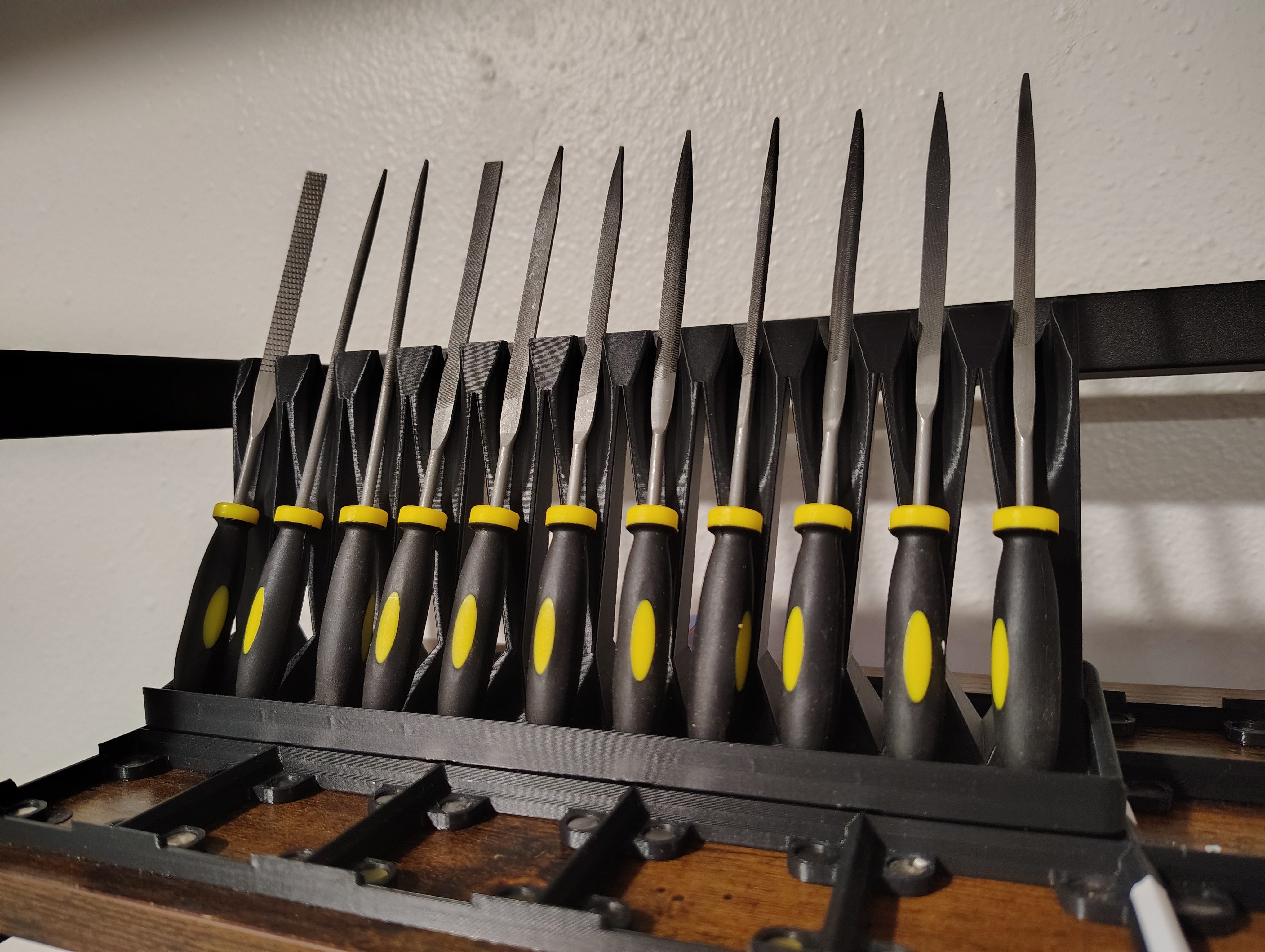 Gridfinity 5x1 Needle File / Scresdriver / Tool Stand for 11 Instruments