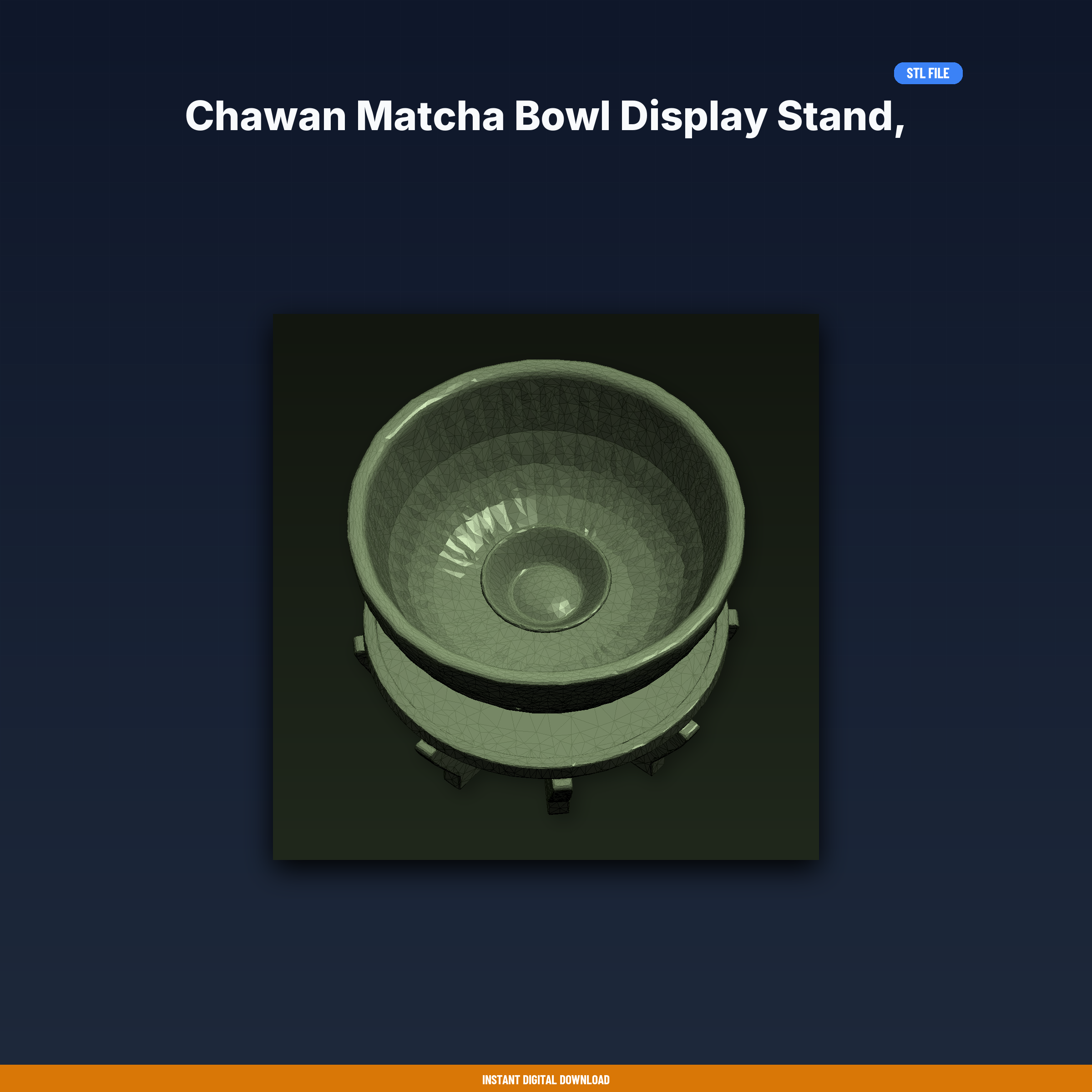 Chawan Matcha Bowl Display Stand, Elevates Bowl, Tea Ceremony - 3D Printable STL File