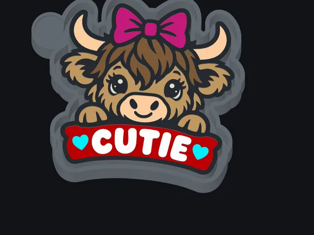 Cutie Highland Cow – Freshie Mold STL