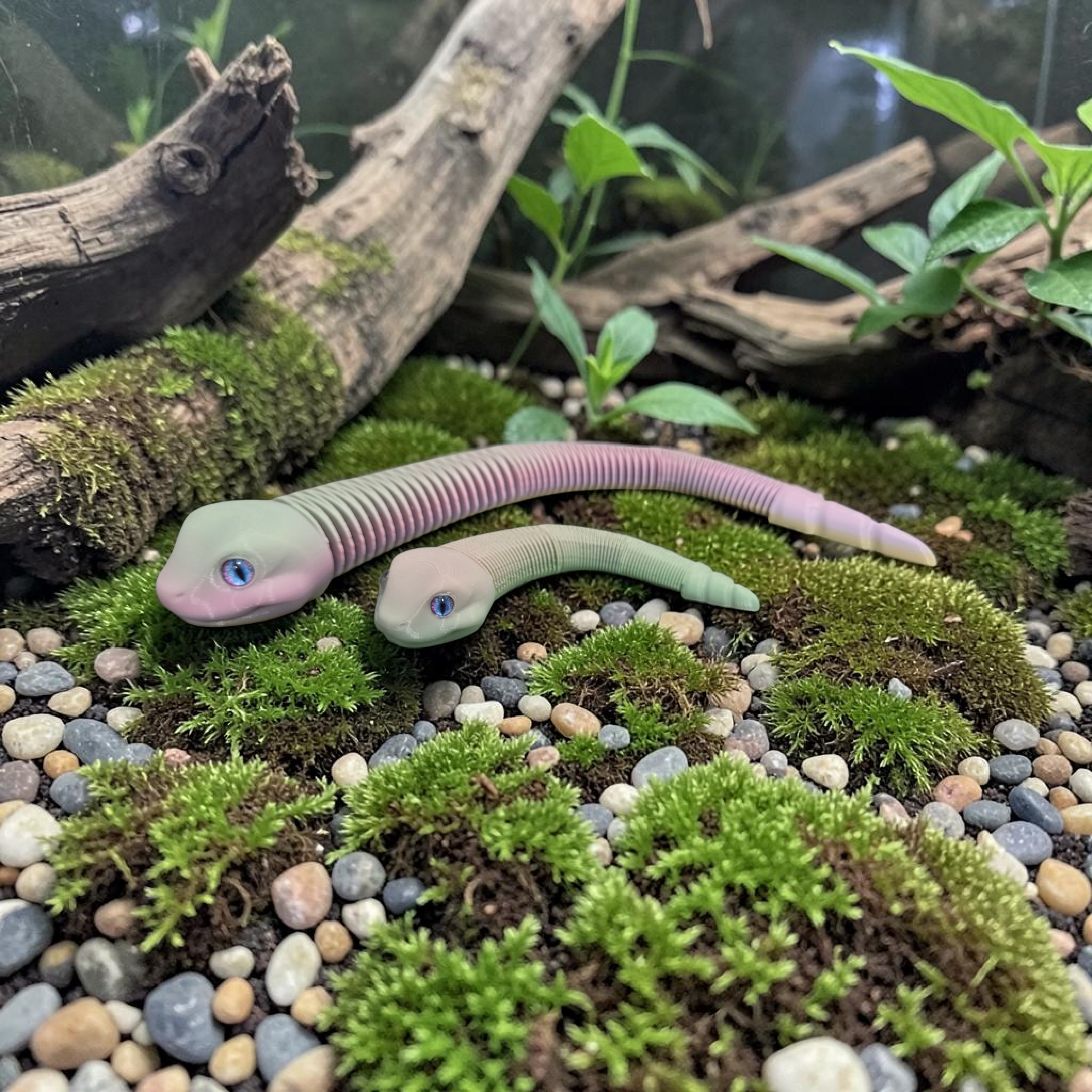 Super Flexi Snake - 6mm + 8mm glass eye compatible 3D model thumbnail