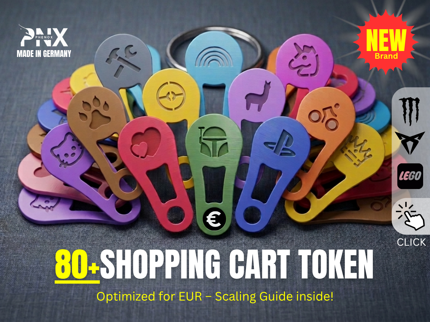 NEW: Monster Energy, Cupra & Lego +80 Ultimate Shopping Cart Tokens [Universal]