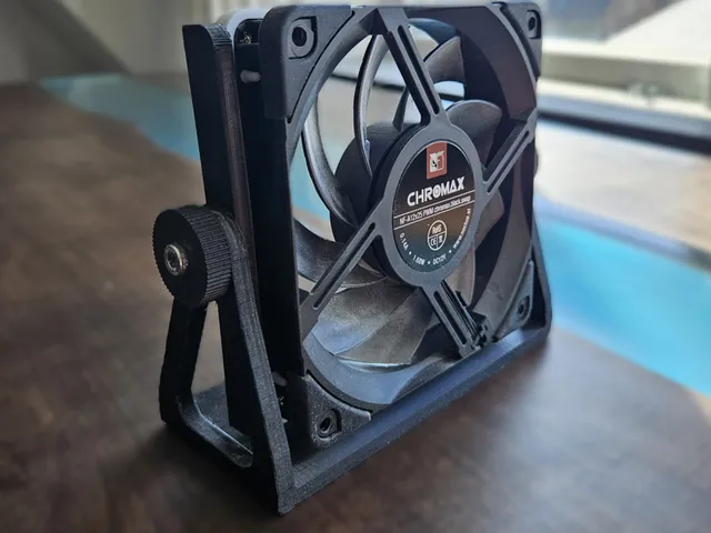 Low-Profile 120 mm Fan Desk Stand – Under-Monitor Personal Cooling Bracket