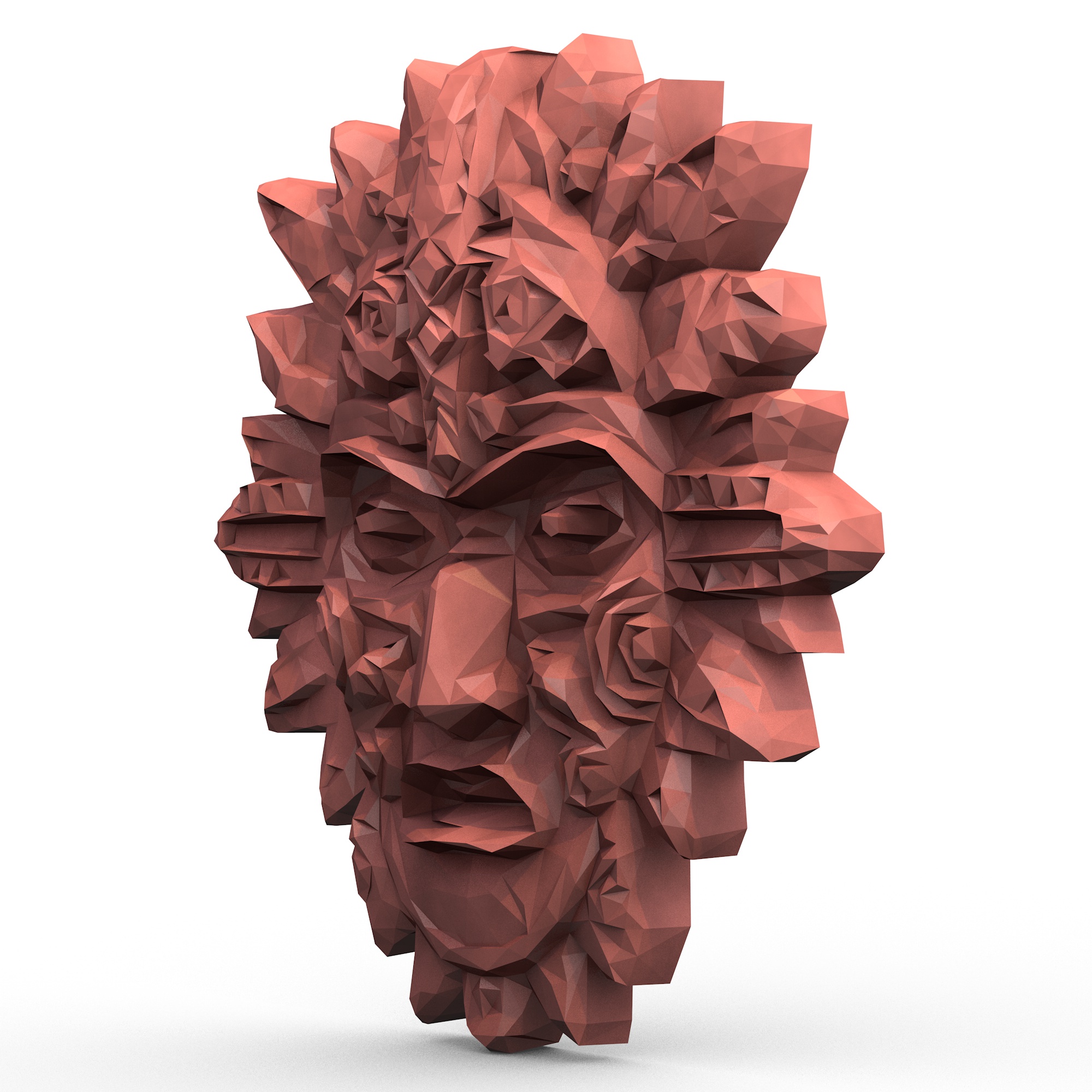 Miniatura 2 do modelo 3D Aztec Mask Low Poly