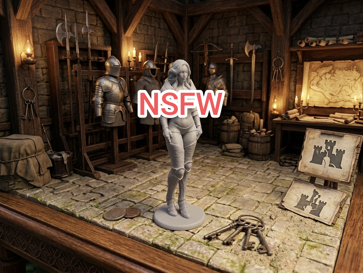 Topless Female Knight - Sexy Fantasy Warrior